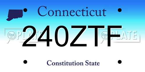 240ZTF Connecticut License Plate