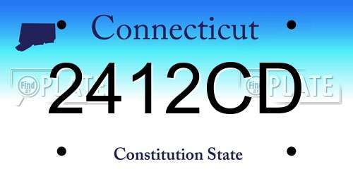 2412CD Connecticut License Plate