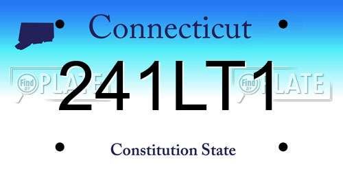 241LT1 Connecticut License Plate