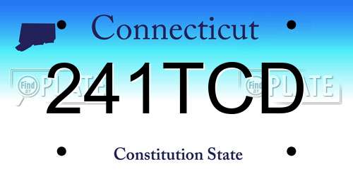 241TCD Connecticut License Plate