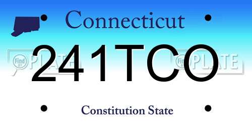 241TCO Connecticut License Plate