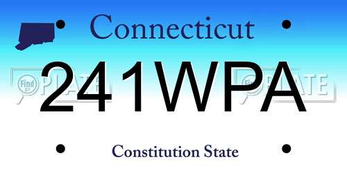 241WPA Connecticut License Plate