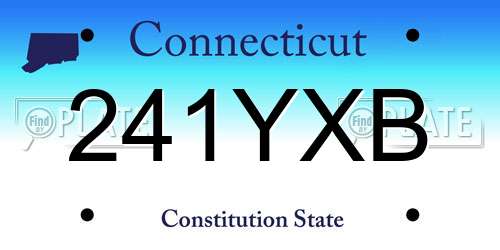 241YXB Connecticut License Plate