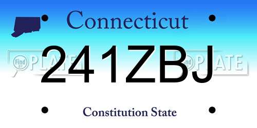 241ZBJ Connecticut License Plate