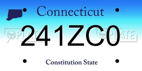 241ZC0 Connecticut License Plate