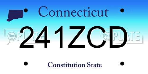 241ZCD Connecticut License Plate