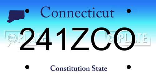 241ZCO Connecticut License Plate