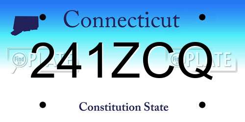 241ZCQ Connecticut License Plate