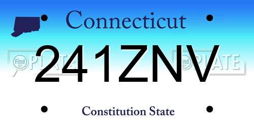 241ZNV Connecticut License Plate