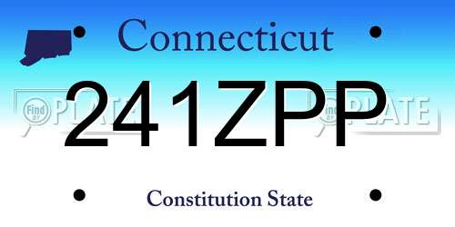 241ZPP Connecticut License Plate