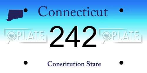 242 Connecticut License Plate