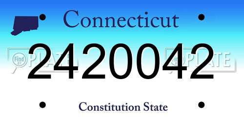 2420042 Connecticut License Plate