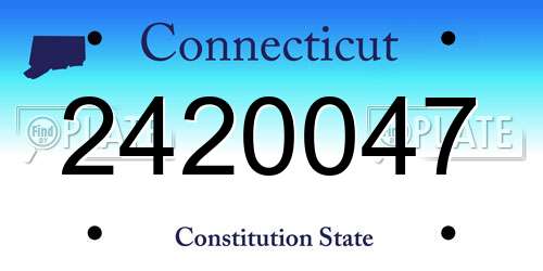 2420047 Connecticut License Plate