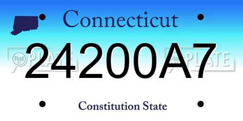 24200A7 Connecticut License Plate