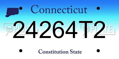 24264T2 Connecticut License Plate