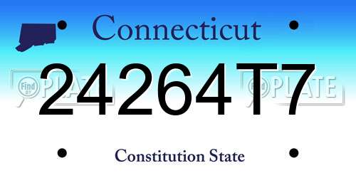 24264T7 Connecticut License Plate