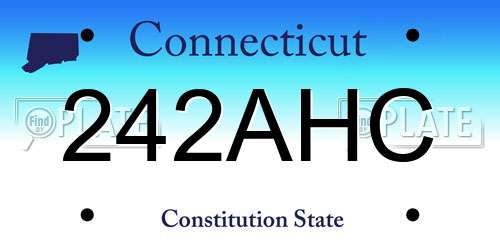 242AHC Connecticut License Plate
