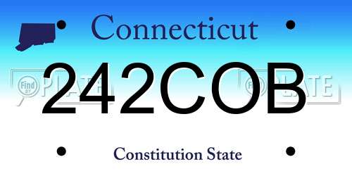 242COB Connecticut License Plate