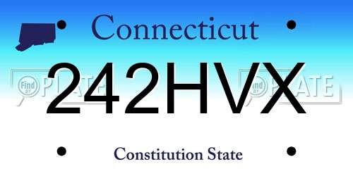 242HVX Connecticut License Plate