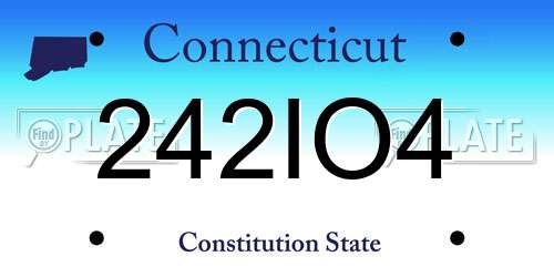 242IO4 Connecticut License Plate