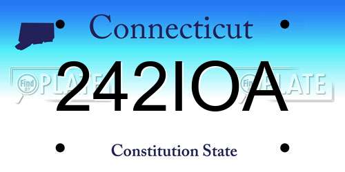 242IOA Connecticut License Plate