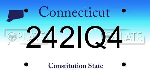242IQ4 Connecticut License Plate