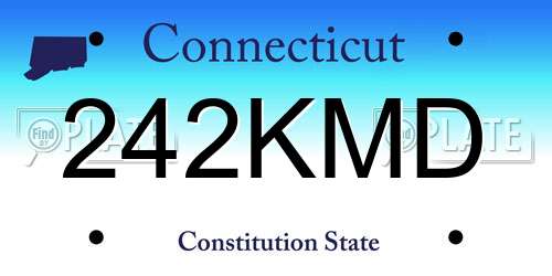 242KMD Connecticut License Plate