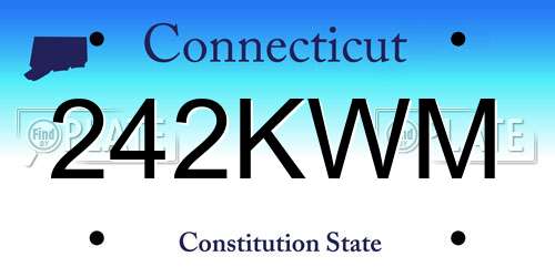 242KWM Connecticut License Plate