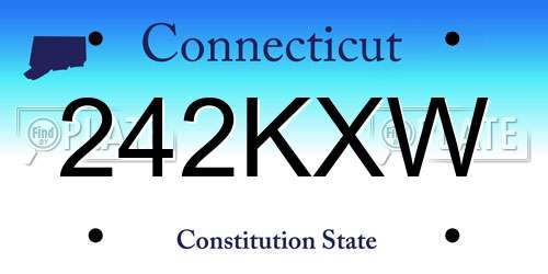 242KXW Connecticut License Plate