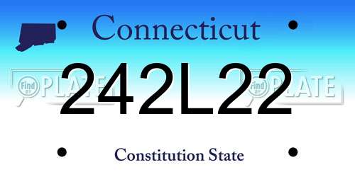 242L22 Connecticut License Plate
