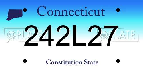 242L27 Connecticut License Plate