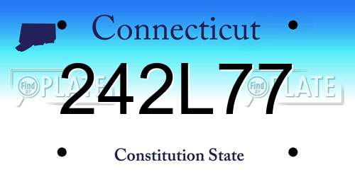 242L77 Connecticut License Plate