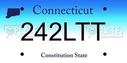 242LTT Connecticut License Plate