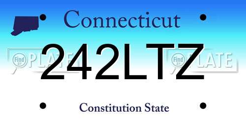 242LTZ Connecticut License Plate