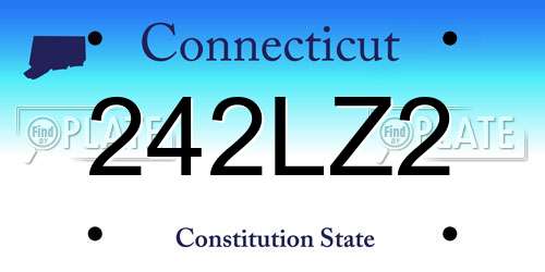 242LZ2 Connecticut License Plate