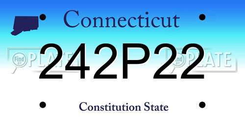 242P22 Connecticut License Plate