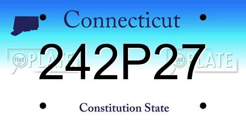 242P27 Connecticut License Plate