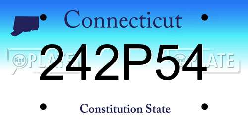 242P54 Connecticut License Plate