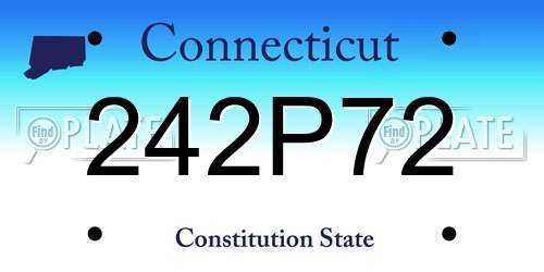 242P72 Connecticut License Plate