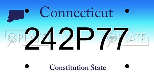 242P77 Connecticut License Plate