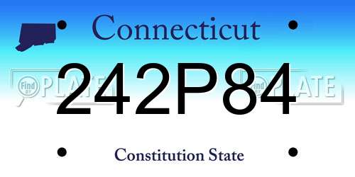 242P84 Connecticut License Plate