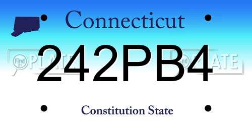 242PB4 Connecticut License Plate