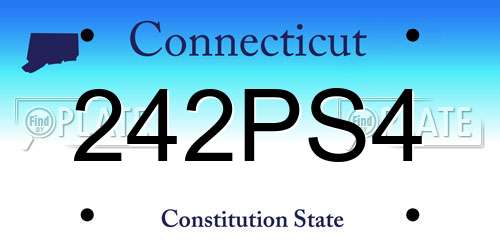 242PS4 Connecticut License Plate