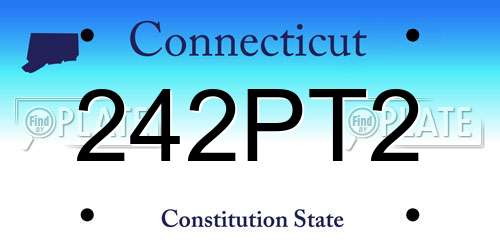 242PT2 Connecticut License Plate