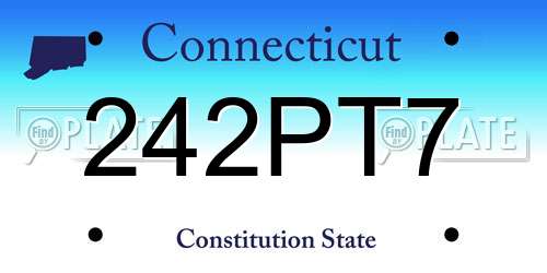 242PT7 Connecticut License Plate