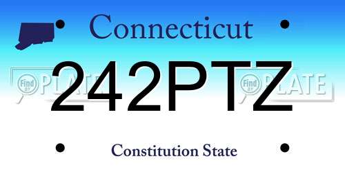 242PTZ Connecticut License Plate