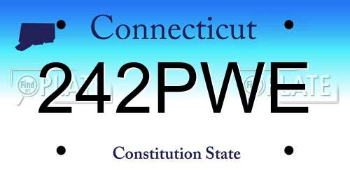 242PWE Connecticut License Plate