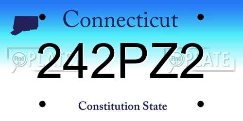 242PZ2 Connecticut License Plate