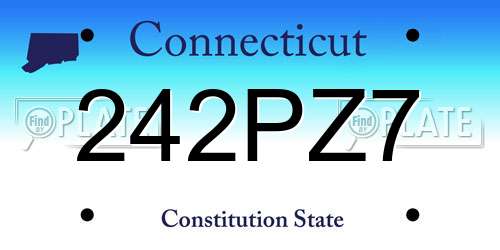 242PZ7 Connecticut License Plate