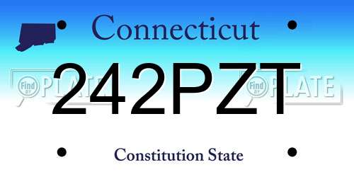 242PZT Connecticut License Plate